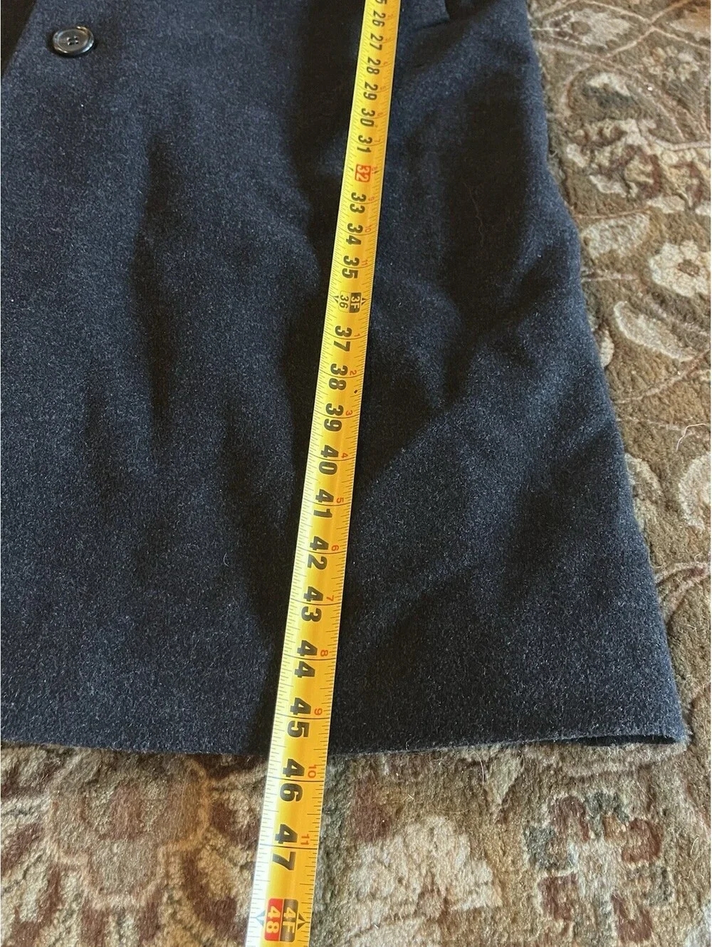 Vintage Hugo Boss De Tomaso Wool Overcoat Black Made in Germany Men’s XL